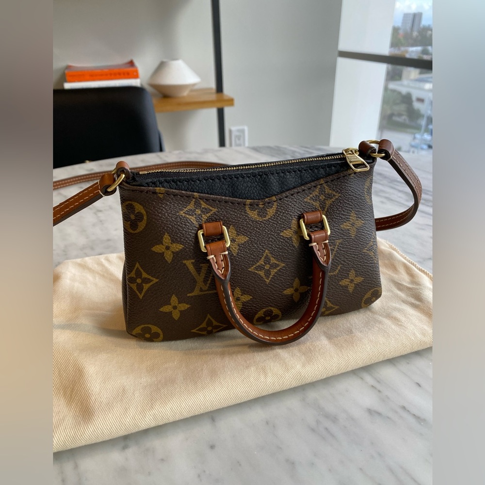Authentic Louis Vuitton Nano Pallas Monogram Shoulder Crossbody Bag